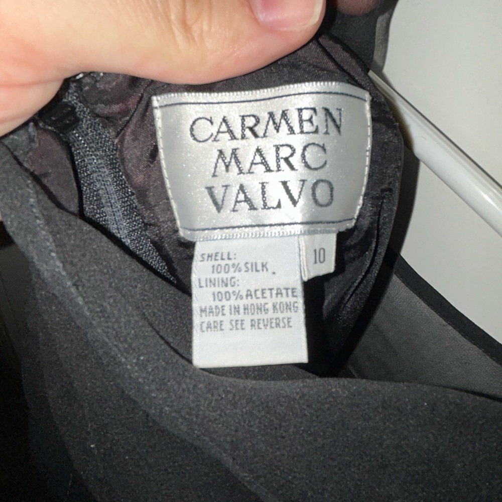 Carmen Marc Valvo Black Sheer Maxi Dress - Picture 3 of 6